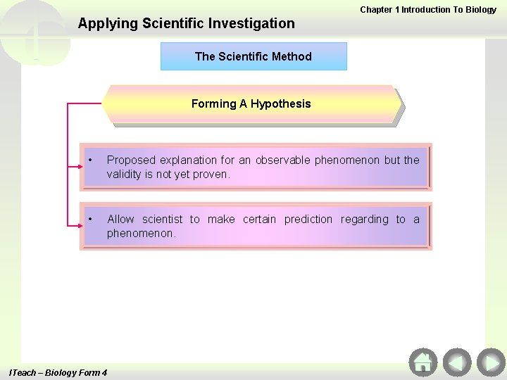 Chapter 1 Introduction To Biology Applying Scientific Investigation The Scientific Method Forming A Hypothesis