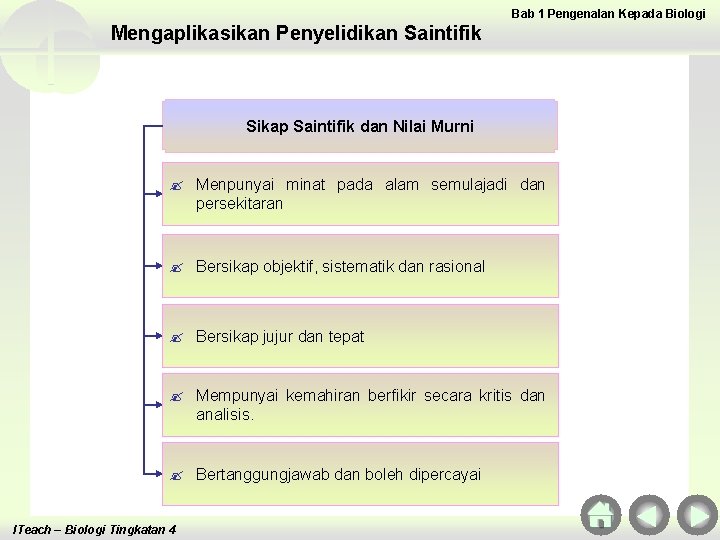 Bab 1 Pengenalan Kepada Biologi Mengaplikasikan Penyelidikan Saintifik Sikap Saintifik dan Nilai Murni ?