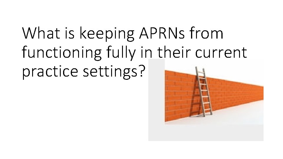 What is keeping APRNs from functioning fully in their current practice settings? 