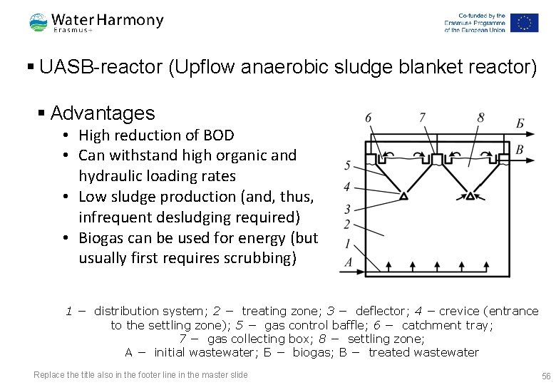 § UASB-reactor (Upflow anaerobic sludge blanket reactor) § Advantages • High reduction of BOD