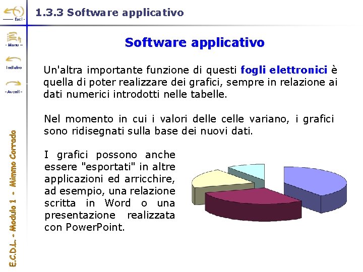 1. 3. 3 Software applicativo Un'altra importante funzione di questi fogli elettronici è elettronici