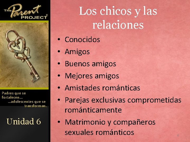 Los chicos y las relaciones Padres que se fortalecen. . . …adolescentes que se