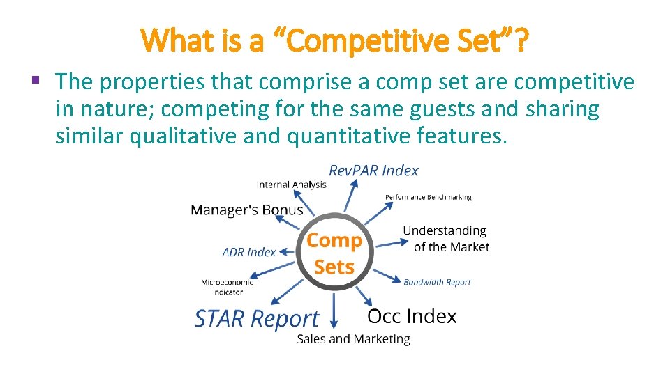 What is a “Competitive Set”? § The properties that comprise a comp set are