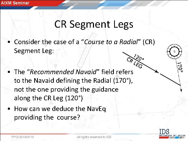 AIXM Seminar CR Segment Legs • Consider the case of a “Course to a