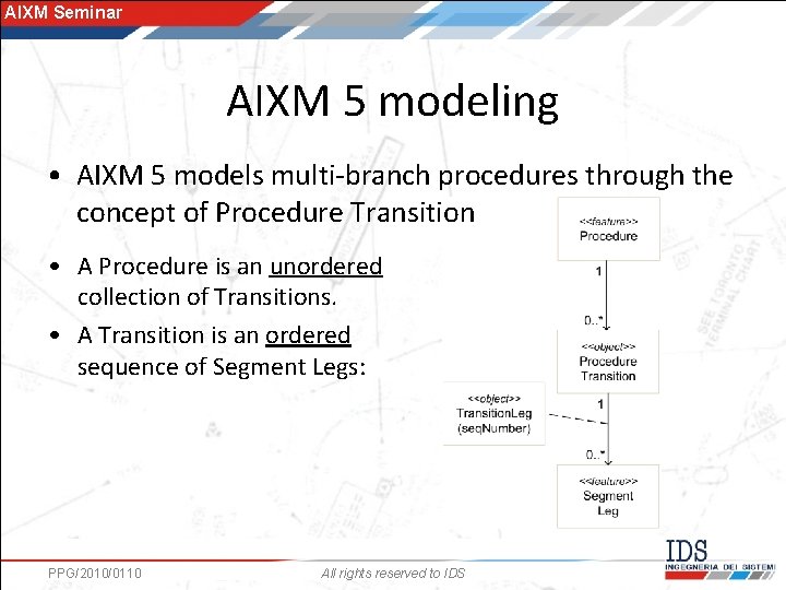 AIXM Seminar AIXM 5 modeling • AIXM 5 models multi-branch procedures through the concept