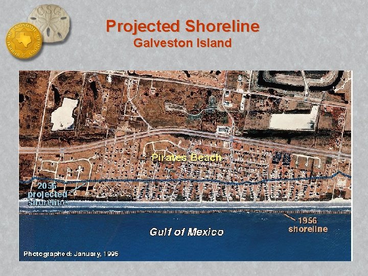 Projected Shoreline Galveston Island 