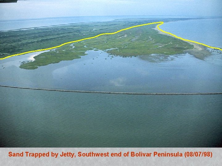 Sand Trapped by Jetty, Southwest end of Bolivar Peninsula (08/07/98) 