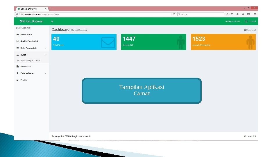 Tampilan Aplikasi Camat 