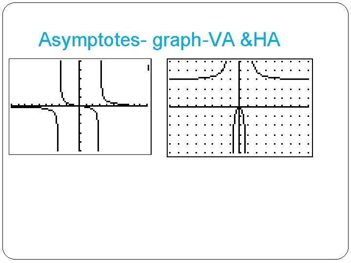 Asymptotes- graph-VA &HA 