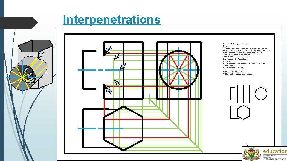 Interpenetrations Question 2: Interpenetration Given: * The incomplete front view and top view of