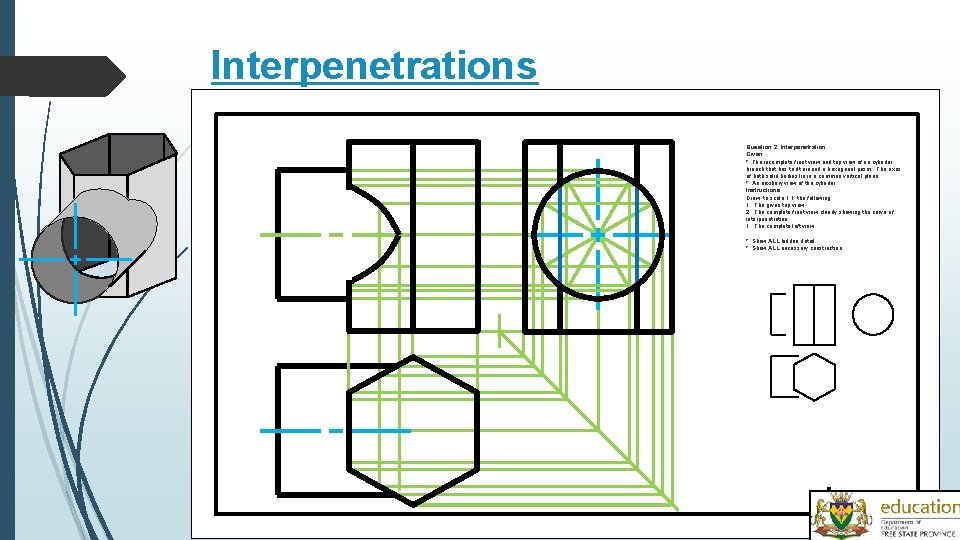 Interpenetrations Question 2: Interpenetration Given: * The incomplete front view and top view of