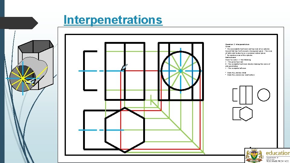 Interpenetrations Question 2: Interpenetration Given: * The incomplete front view and top view of