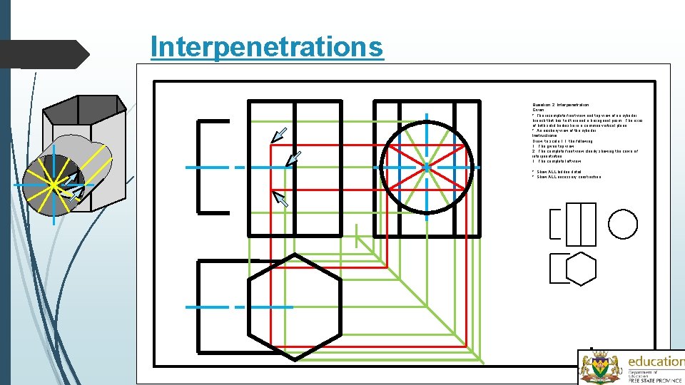 Interpenetrations Question 2: Interpenetration Given: * The incomplete front view and top view of