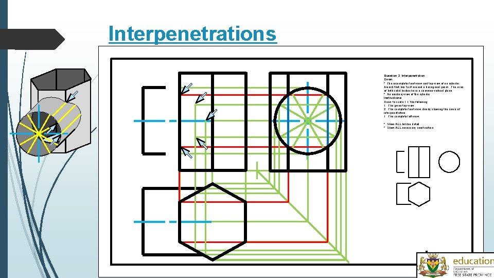 Interpenetrations Question 2: Interpenetration Given: * The incomplete front view and top view of