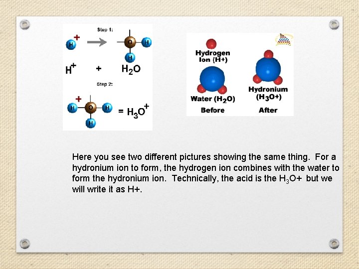 Here you see two different pictures showing the same thing. For a hydronium ion