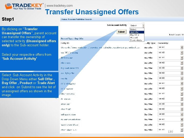 Transfer Unassigned Offers Step 1 By clicking on “Transfer Unassigned Offers”, parent account can