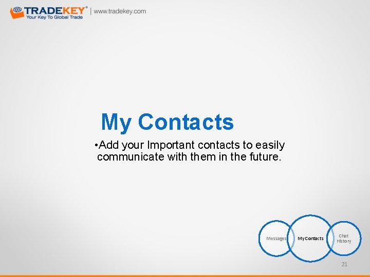 My Contacts • Add your Important contacts to easily communicate with them in the