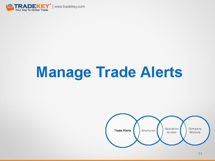 Manage Trade Alerts Brochures Quotation Builder Company Website 53 
