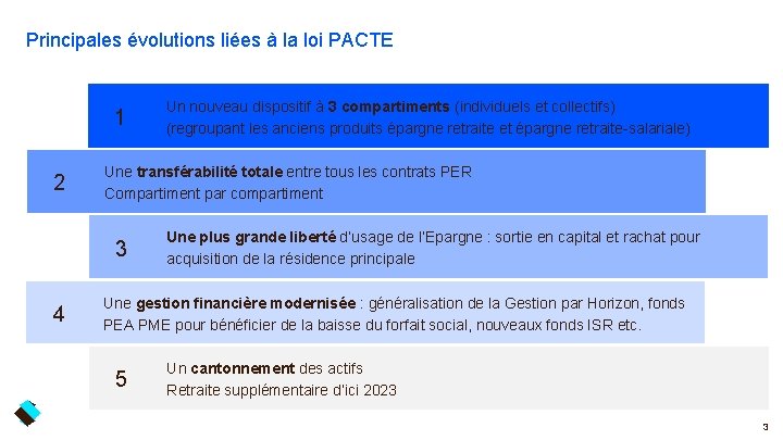 Principales évolutions liées à la loi PACTE 1 2 Une transférabilité totale entre tous