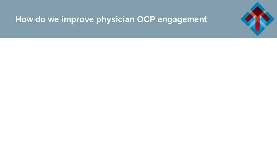 How do we improve physician OCP engagement 