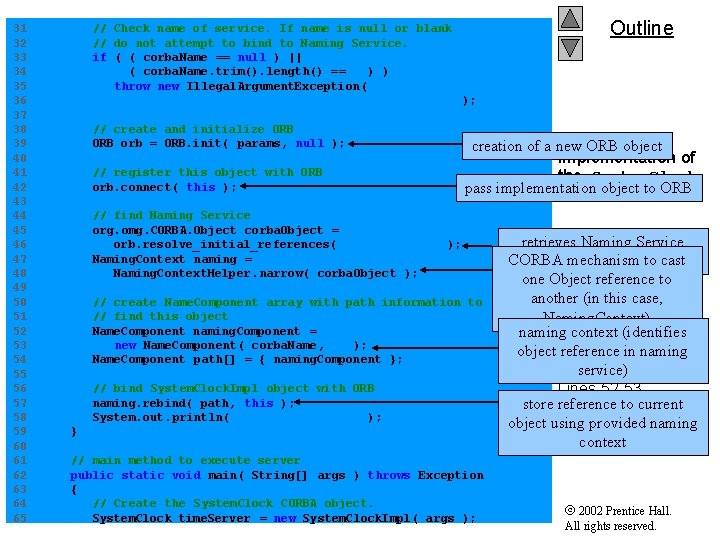 Outline 31 // Check name of service. If name is null or blank 32