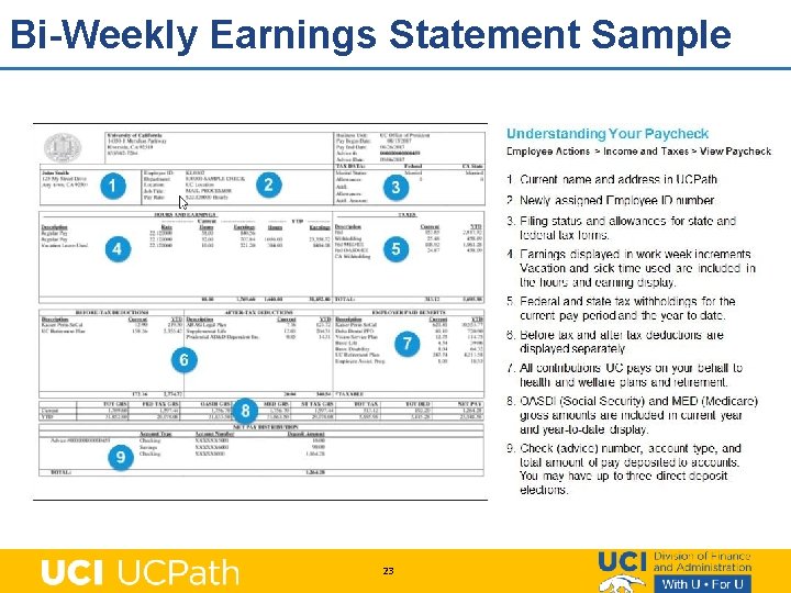 Bi-Weekly Earnings Statement Sample 23 