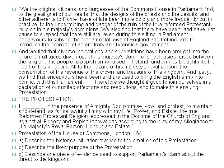 � � � � “We the knights, citizens, and burgesses of the Commons House