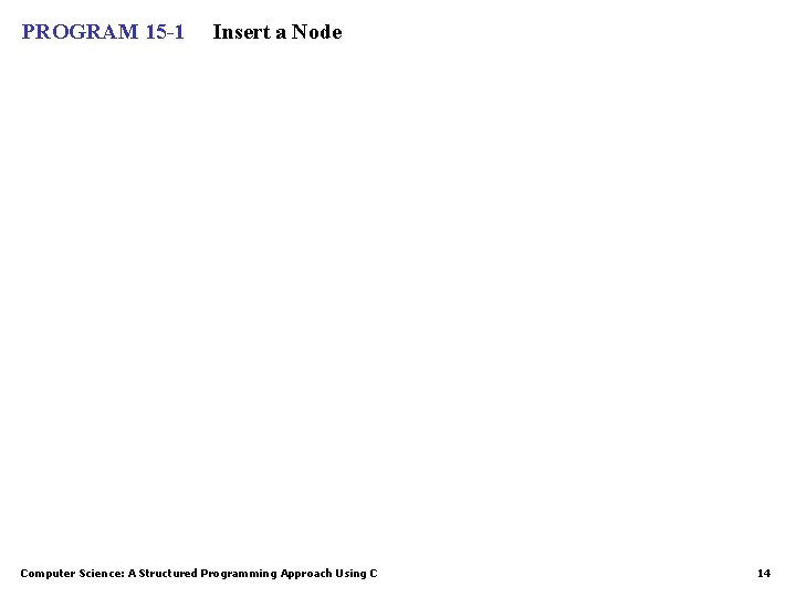 PROGRAM 15 -1 Insert a Node Computer Science: A Structured Programming Approach Using C PROGRAM 15 -1 Insert a Node Computer Science: A Structured Programming Approach Using C