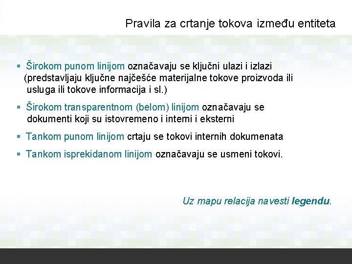 Pravila za crtanje tokova između entiteta § Širokom punom linijom označavaju se ključni ulazi