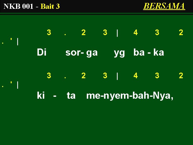 BERSAMA NKB 001 - Bait 3 3 . 2 3 | 4 3 2