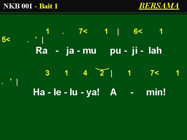 BERSAMA NKB 001 - Bait 1 1 5< . 7< 1 | 6< 1