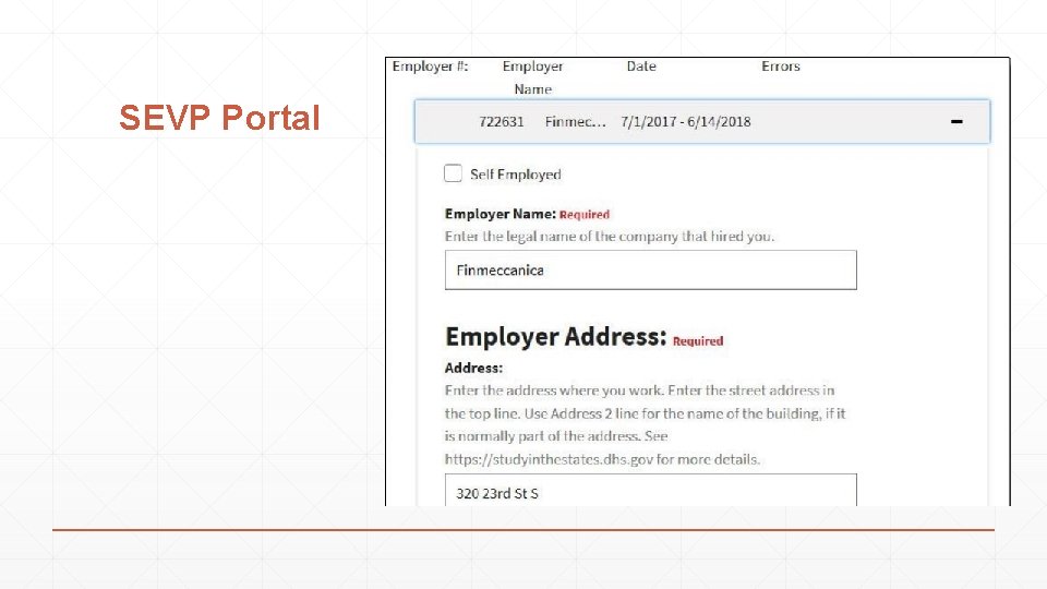 SEVP Portal 