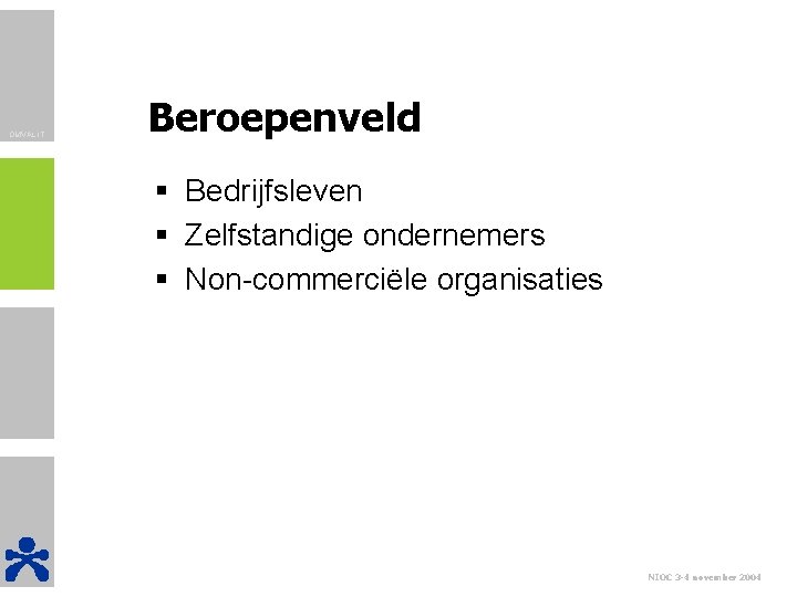 OMVAL IT Beroepenveld § Bedrijfsleven § Zelfstandige ondernemers § Non-commerciële organisaties NIOC 3 -4