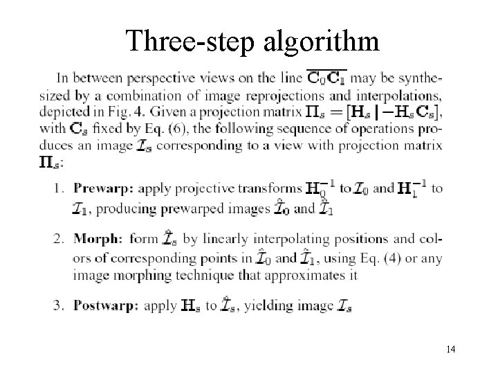 Three-step algorithm 14 