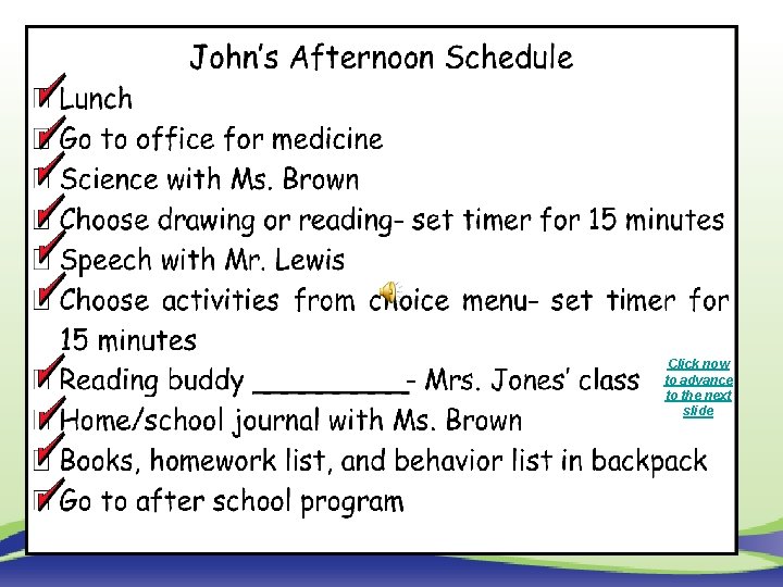 Click now to advance to the next slide 