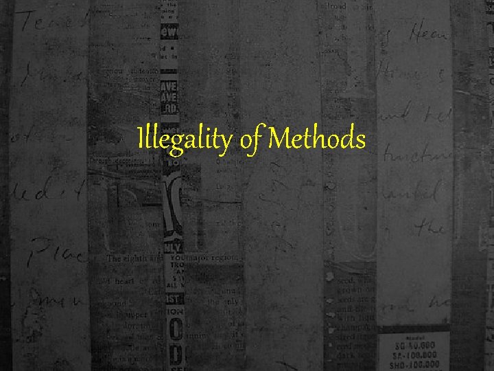 Illegality of Methods 