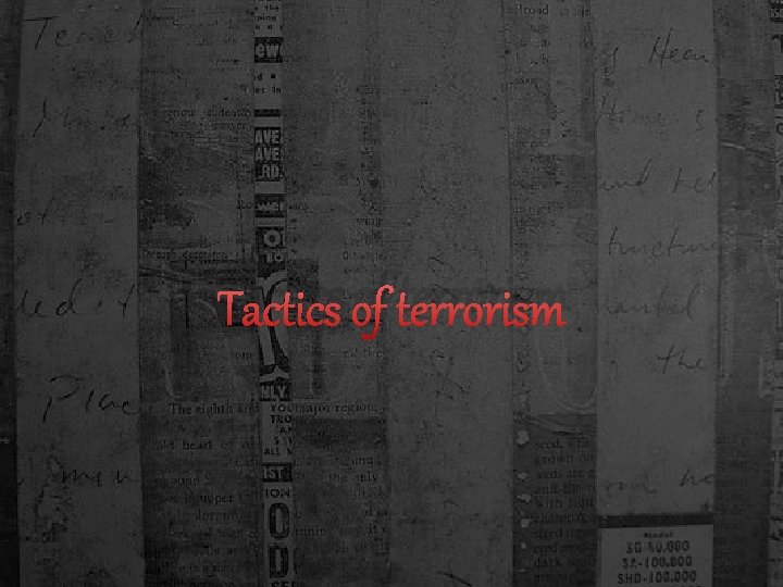 Tactics of terrorism 