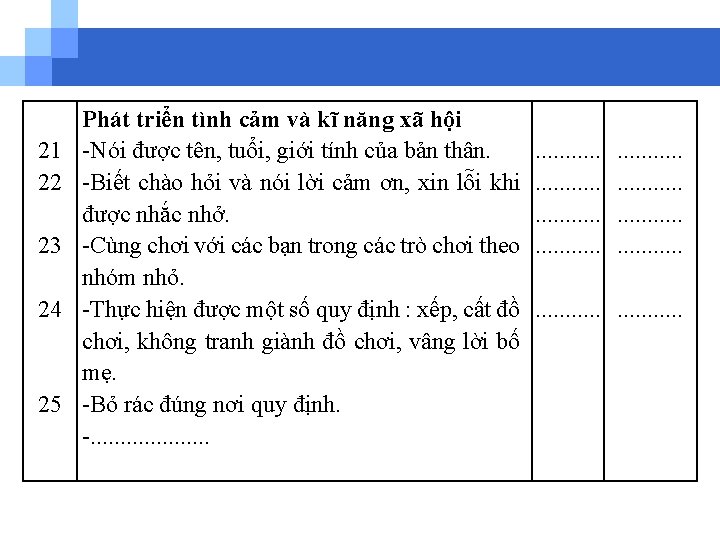  21 22 23 24 25 Phát triển tình cảm và kĩ năng xã