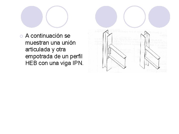 ¡ A continuación se muestran una unión articulada y otra empotrada de un perfil