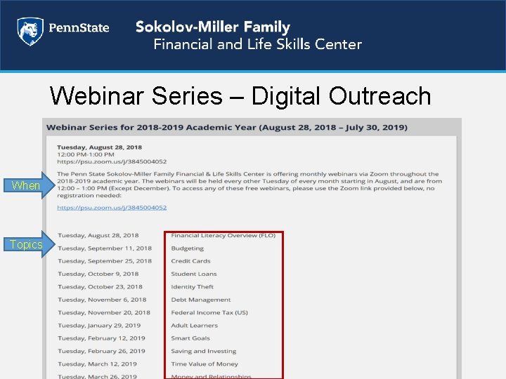 Webinar Series – Digital Outreach When Topics 