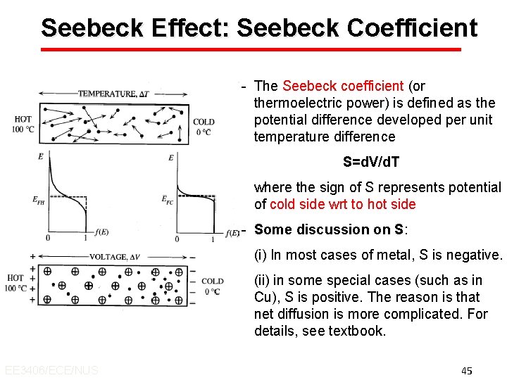 Seebeck Effect: Seebeck Coefficient - The Seebeck coefficient (or thermoelectric power) is defined as