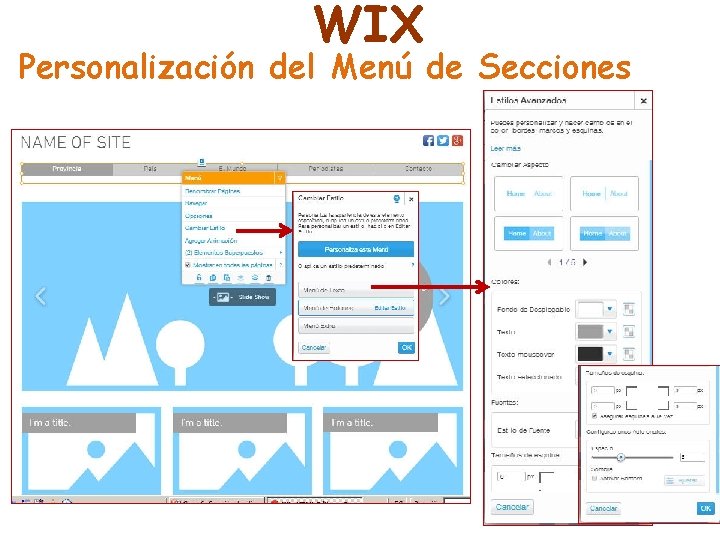 WIX Personalización del Menú de Secciones 