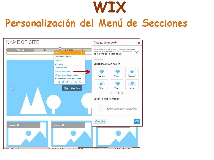 WIX Personalización del Menú de Secciones 