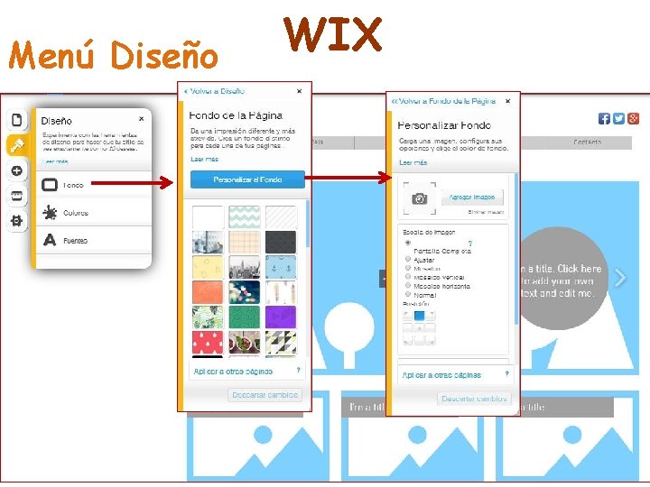 Menú Diseño WIX 