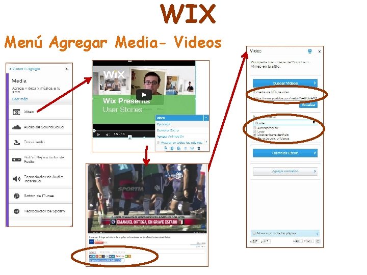 WIX Menú Agregar Media- Videos 