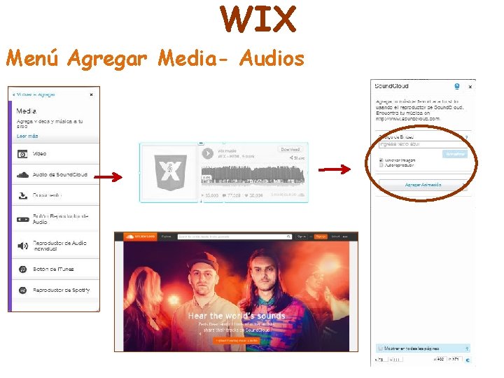 WIX Menú Agregar Media- Audios 