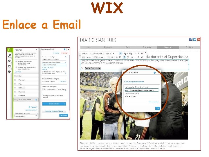 Enlace a Email WIX 