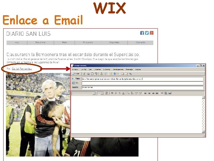 Enlace a Email WIX 