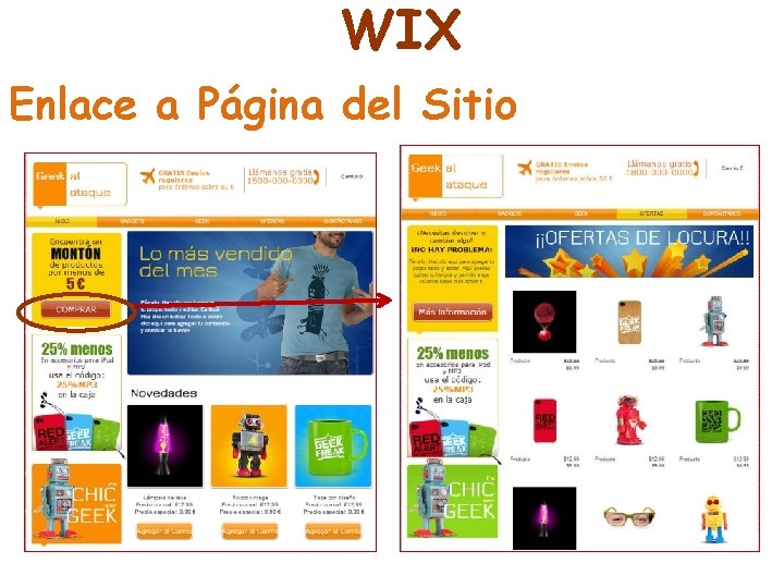 WIX Enlace a Página del Sitio 