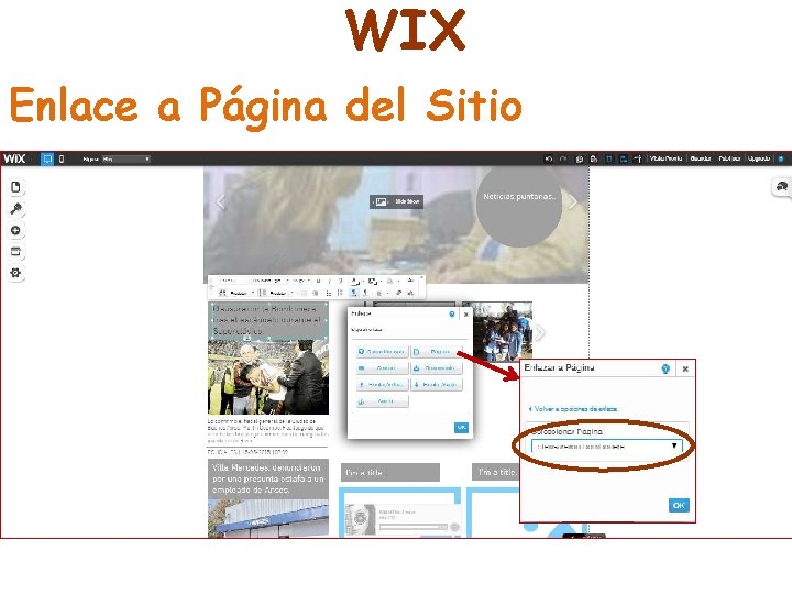 WIX Enlace a Página del Sitio 